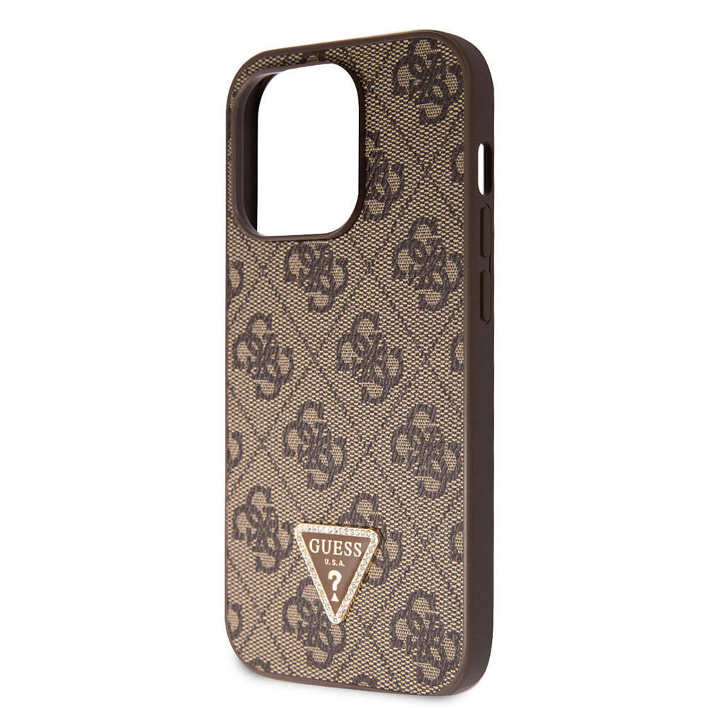 Guess iPhone 14 Pro Max Orjinal Lisanslı PU Deri Taşlı Üçgen Logo 4G Desenli Telefon Kılıfı - 12 Guess iPhone 14 Pro Max Orjinal Lisanslı PU Deri Taşlı Üçgen Logo 4G Desenli Telefon Kılıfı - 12